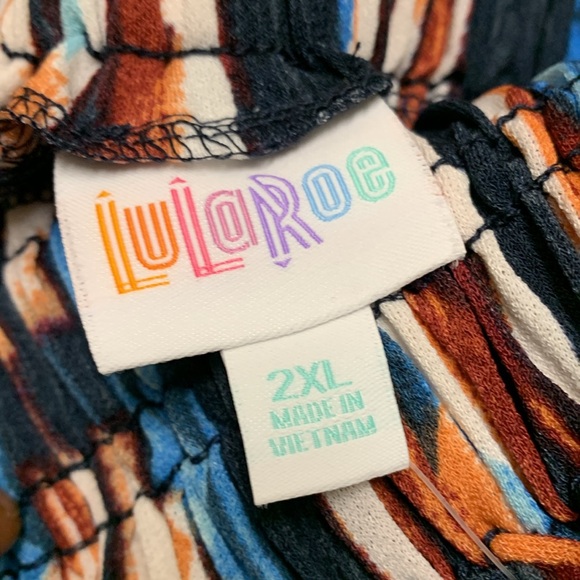 Womens NWT Lularoe Color Block Boho Artsy Flowy Pull On A-Line Skirt - Picture 4 of 7